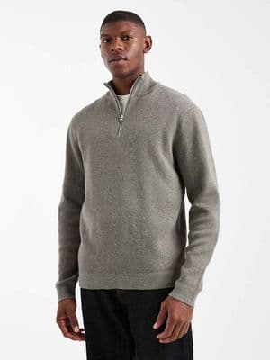 ONLY & SONS half zip knit sweater