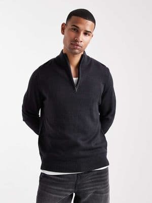 Brave Soul knit quarter zip sweater