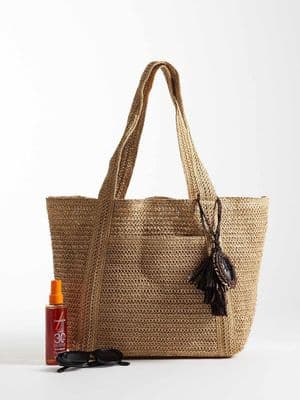 Mango raffia tote bag