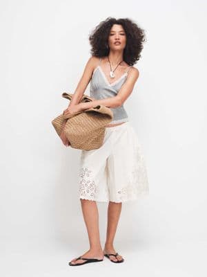 South Beach oversized woven shoulder bag