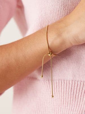 Lost Souls stainless steel 18ct gold plated bolo chain adjustable bracelet