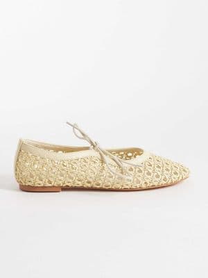 Glamorous woven ballet flats