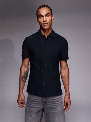 River Island ribbed muscle fit shirt