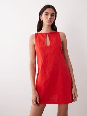 ASOS DESIGN slash neck keyhole mini sundress
