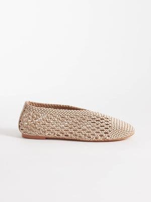 Public Desire Wide Fit Dylan woven ballet flats