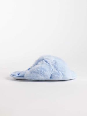 Boux Avenue cross band fluffy slippers