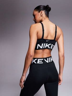 Nike Training Pro Indy medium support plunge sports bra