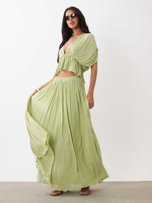 Gina Tricot wide sheer maxi skirt