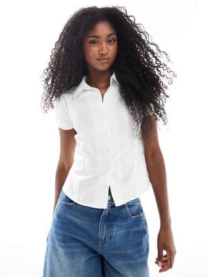 Miss Selfridge short sleeve fitted shirt