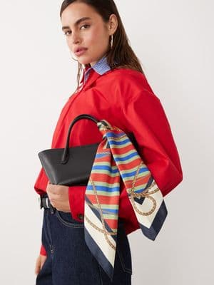 Mango starring Hailey Bieber bag scarf
