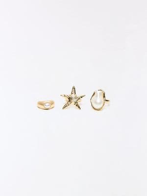 Bershka Starfish ring pack
