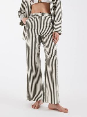 4th & Reckless cotton elastic waist wide leg beach pants