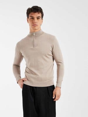 CAPO egyptian cotton quarter zip sweater