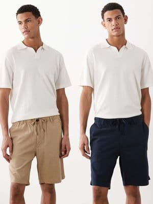 Jack & Jones 2 pack linen mix shorts