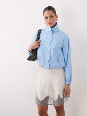 Miss Selfridge scallop detail windbreaker