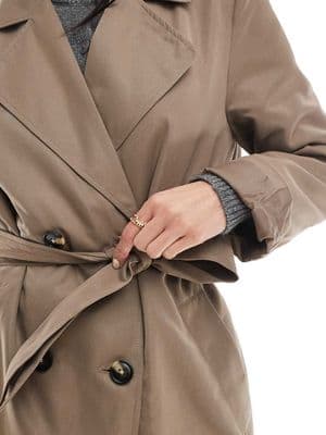 Pieces belted trench coat