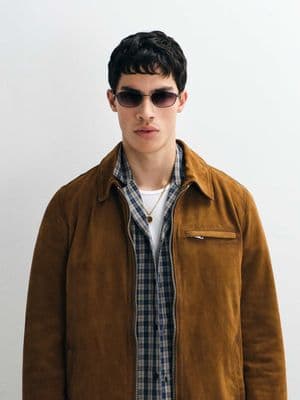 AllSaints Ashwood zip up suede leather jacket