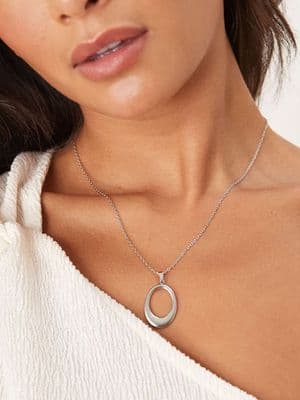 Lost Souls stainless steel cutout large pendant necklace