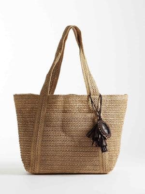 Mango raffia tote bag