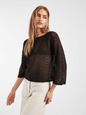 JDY boatneck crochet top