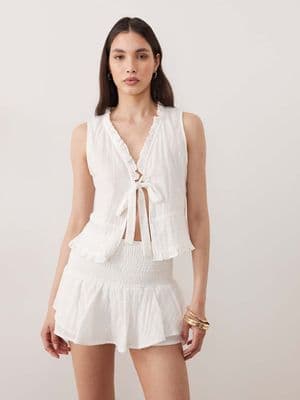 Esmee tie front beach crop top