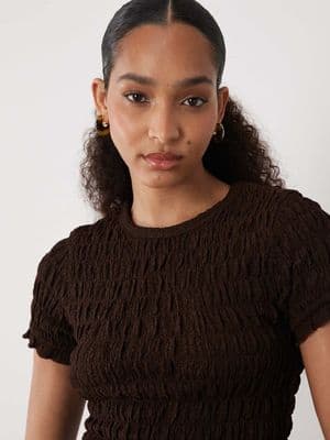 Brave Soul ruched short sleeve t-shirt