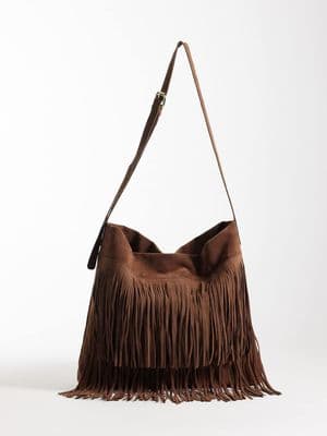 PASQ fringed faux suede shoulder bag
