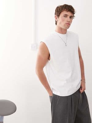 Weekday oversized sleeveless T-shirt