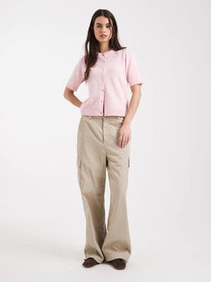 Threadbare short sleeve crew neck cardigan