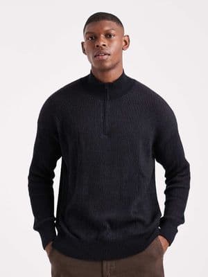 Hollister boxy ribbed quarter zip sweater