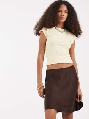 & Other Stories bias cut viscose mini skirt