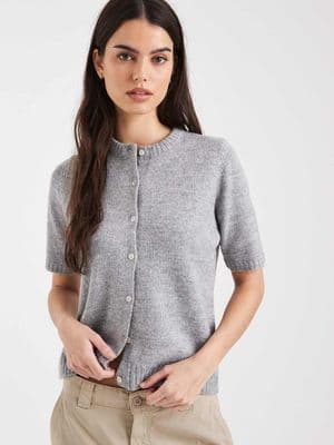 Threadbare short sleeve crew neck cardigan
