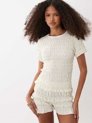 Brave Soul ruched short sleeve t-shirt