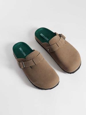 ONLY & SONS faux suede clogs