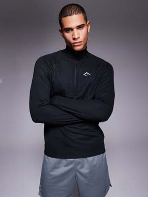 Nike Running Trail logo half zip sweatshirt