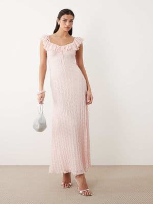 Gina Tricot frill lace maxi dress