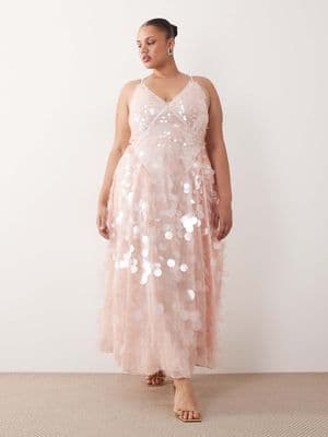 ARRANGE Curve embellished sequin cami midi dress