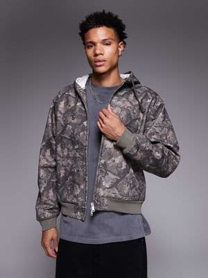 Faded Store core canvas hooded zip through jacket