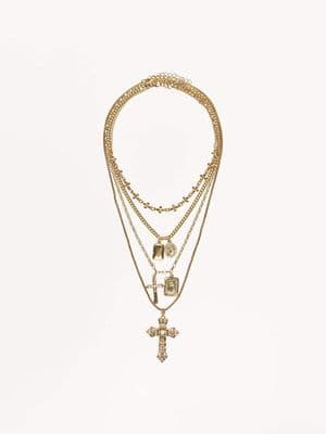 Bershka 4-pack of pendant necklaces