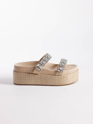 Public Desire Darcy platform raffia sandals