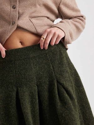 Miss Selfridge pleated knit mini skirt
