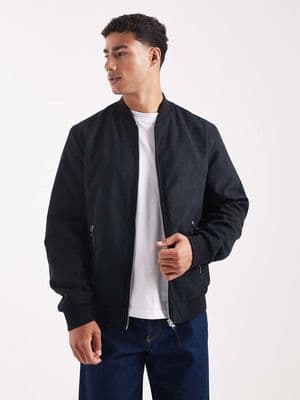 Jack & Jones faux suede bomber jacket