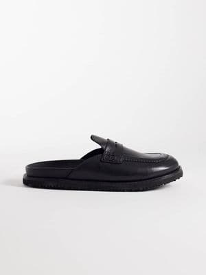 Jack & Jones leather loafer mules