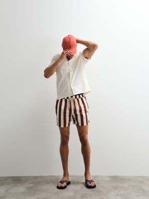 South Beach striped swim shorts