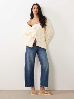 Gina Tricot rich cotton knit cable cardigan