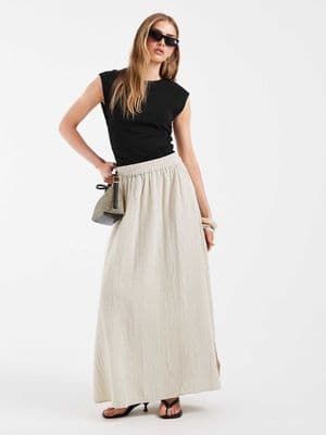 PIECES cotton maxi skirt