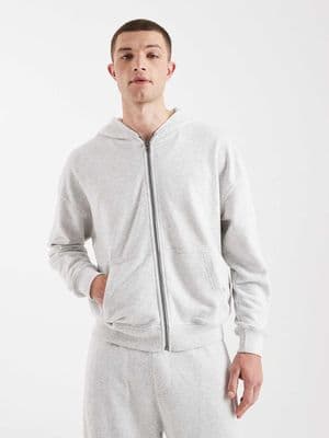 Hollister chest logo french terry zip up hoodie