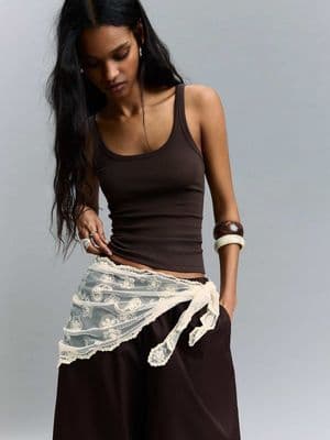 Bershka Embroidered scarf