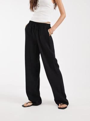Vero Moda Tall linen touch wide leg pants