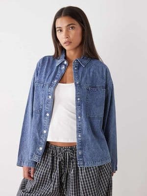 Noisy May oversized denim shirt